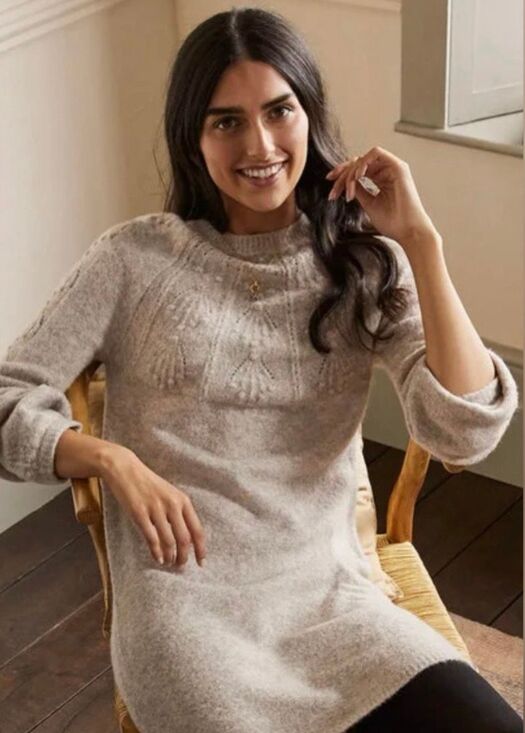 Boden Dresses & Skirts - Boden Cable Knit Wool Alpaca Blend Sweater Dress Oatmeal Size US 2 / UK 6